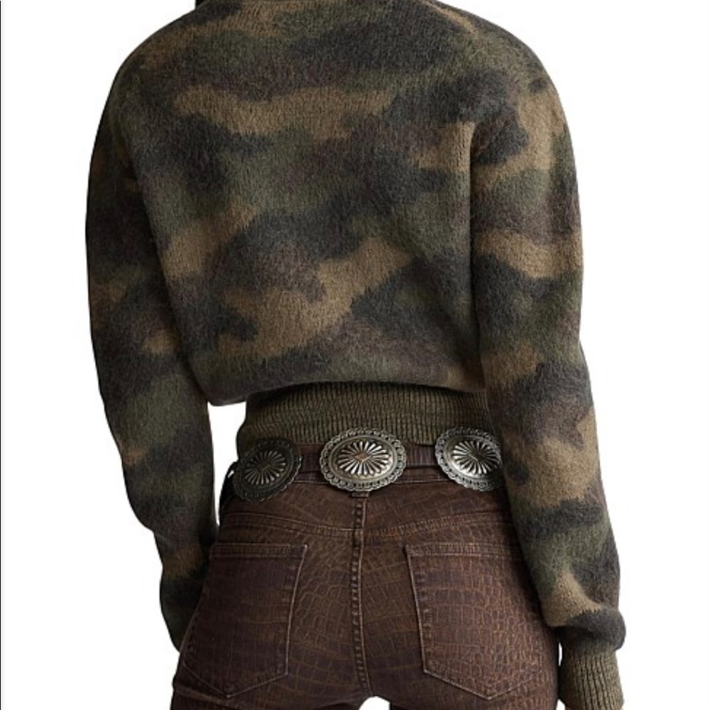 Polo Ralph Lauren Camouflage Print Crew Neck Wool Sweater XS - Picture 10 of 15
